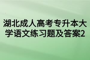 湖北成人高考专升本大学语文练习题及答案2