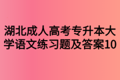 湖北成人高考专升本大学语文练习题及答案10