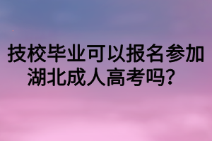 技校毕业可以报名参加湖北成人高考吗？