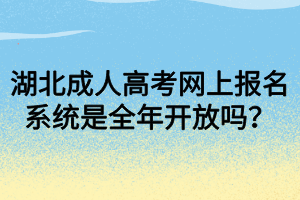 湖北成人高考网上报名系统是全年开放吗？