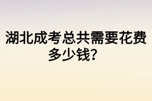 湖北成考总共需要花费多少钱？