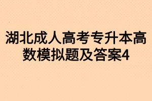 湖北成人高考专升本高数模拟题及答案4