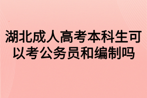 湖北成人高考本科生可以考公务员和编制吗