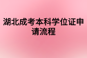 湖北成考本科学位证申请流程