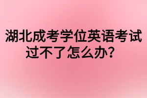 湖北成考学位英语考试过不了怎么办？