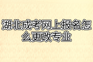 湖北成考网上报名怎么更改专业