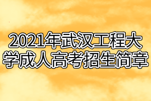 2021年武汉工程大学成人高考招生简章