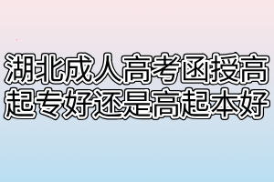 湖北成人高考函授高起专好还是高起本好