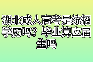 湖北成人高考是统招学历吗？毕业算应届生吗