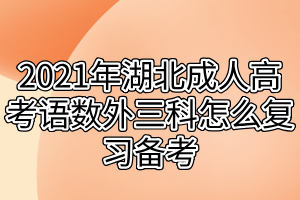 2021年湖北成人高考语数外三科怎么复习备考