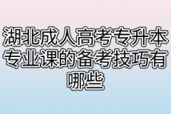 湖北成人高考专升本专业课的备考技巧有哪些