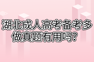 湖北成人高考备考多做真题有用吗？