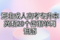 湖北成人高考专升本英语20个易错单词讲解