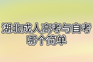 湖北成人高考与自考哪个简单