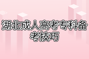 湖北成人高考专科备考技巧