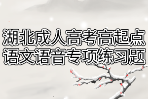 湖北成人高考高起点语文语音专项练习题