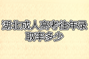 湖北成人高考往年录取率多少