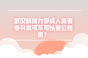 武汉科技大学成人高考专升本可不可以考公务员？