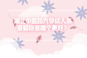 湖北中医药大学成人高考和自考哪个更好？