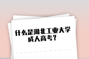 什么是湖北工业大学成人高考？