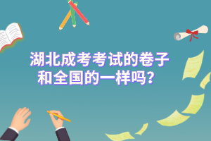 湖北成考考试的卷子和全国的一样吗？