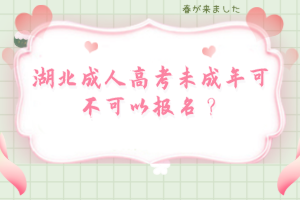 湖北成人高考未成年可不可以报名？