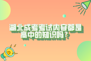 湖北成考考试内容都是高中的知识吗？