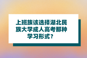 上班族该选择湖北民族大学成人高考那种学习形式？