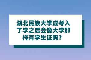 湖北民族大学成考入了学之后会像大学那样有学生证吗？