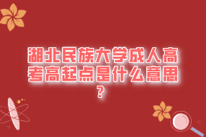 湖北民族大学成人高考高起点是什么意思？
