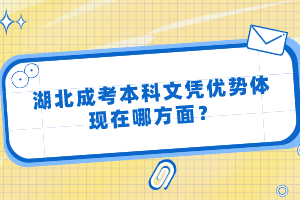 湖北成考本科文凭优势体现在哪方面？