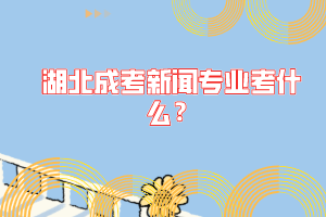 湖北成考新闻专业考什么？