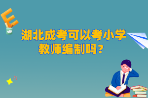 湖北成考可以考小学教师编制吗？
