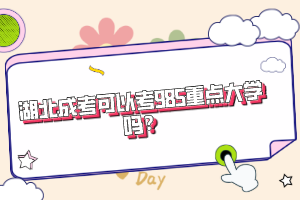 湖北成考可以考985重点大学吗？