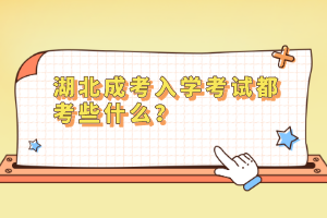 湖北成考入学考试都考些什么？