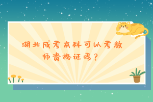 湖北成考本科可以考教师资格证吗？