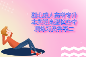 湖北成人高考专升本英语完型填空专项练习及答案二