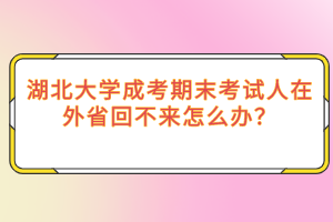 湖北大学成考期末考试人在外省回不来怎么办？