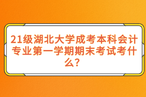 21级湖北大学成考本科会计专业第一学期期末考试