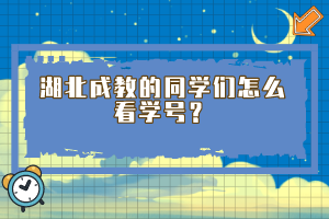 湖北成教的同学们怎么看学号？