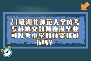 21级湖北师范大学成考专科语文教育还没毕业可以