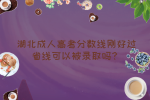 湖北成人高考分数线刚好过省线可以被录取吗？