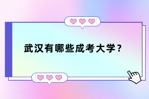 武汉有哪些成考大学？