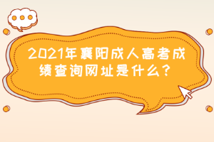 2021年襄阳成人高考成绩查询网址是什么？