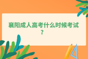 襄阳成人高考什么时候考试？