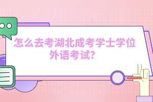 怎么去考湖北成考学士学位外语考试？