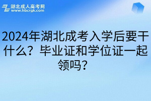 2024年湖北成考入学后要干什么？毕业证和学位证一起领吗？