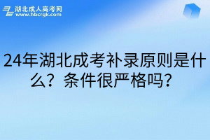 24年湖北成考补录原则是什么？条件很严格吗？