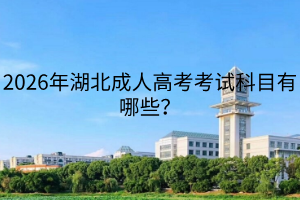 2026年湖北成人高考考试科目有哪些？
