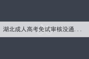 湖北成人高考免试审核没通过怎么办？还能参加考试吗？